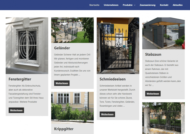Fischer Gitter – Website