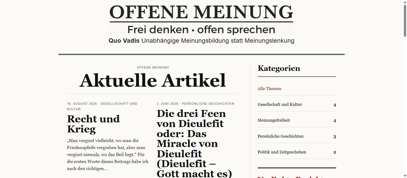 OffeneMeinung.at – frei denken, offen sprechen