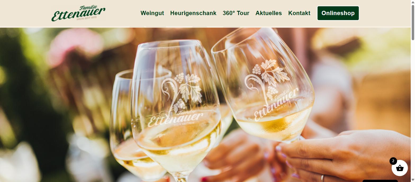 Weingut Familie Ettenauer – Website mit Onlineshop